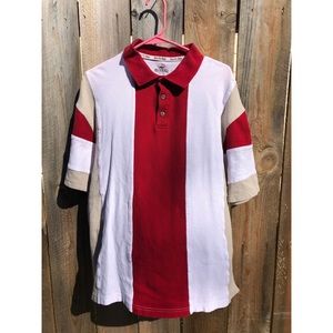 Vintage, red and blue striped short sleeve